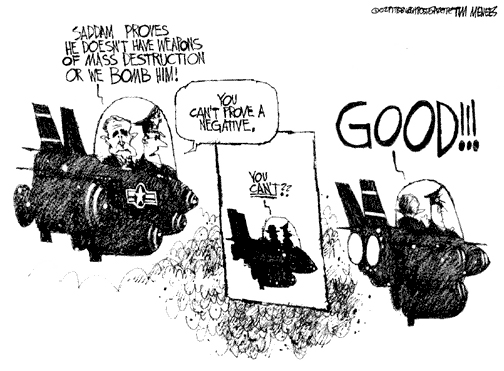 bush cant prove negative