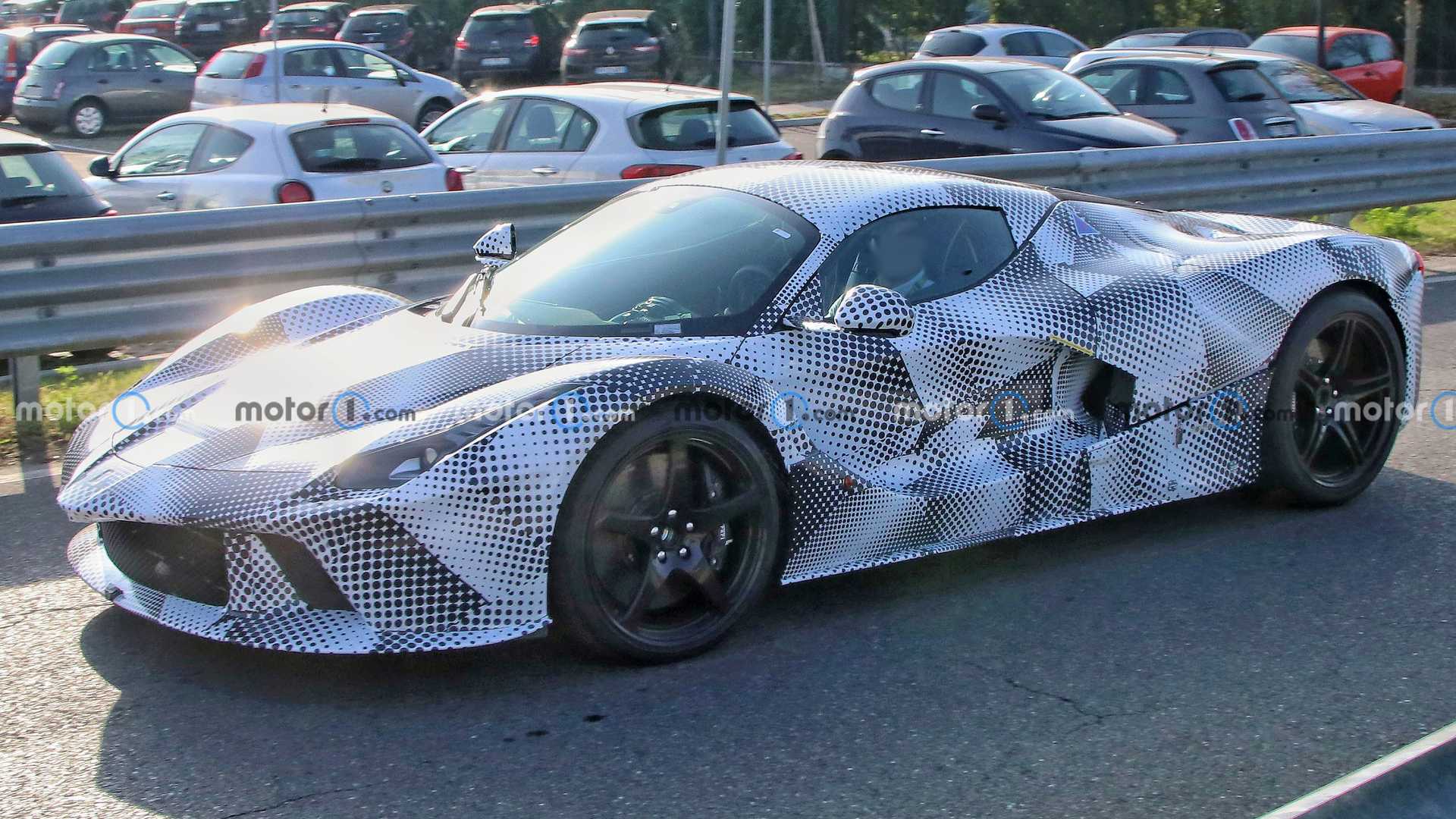 New Ferrari Hypercar Test Mule Spied Again, Up Close And Personal