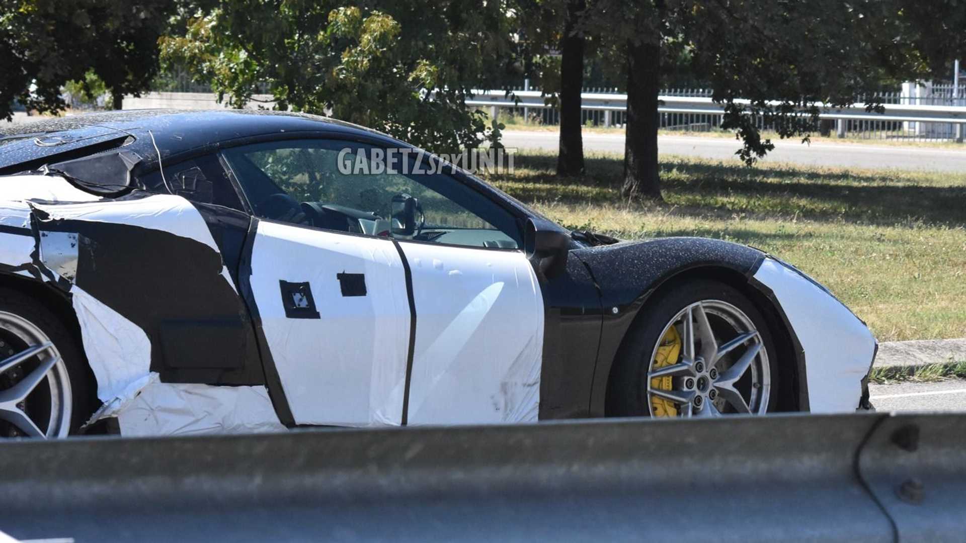 Ferrari V6 hybrid test mule spy photo