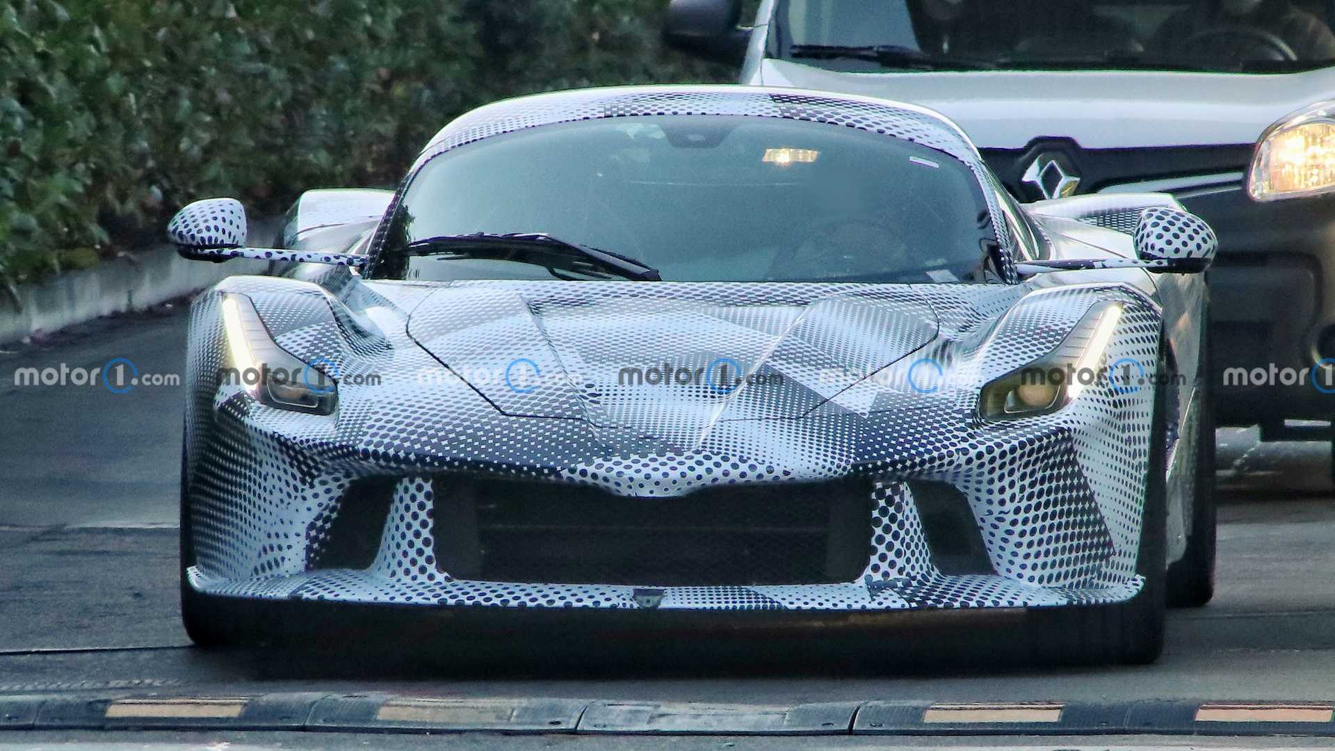 2022 Ferrari Hypercar Test Mule Front Spy Photo