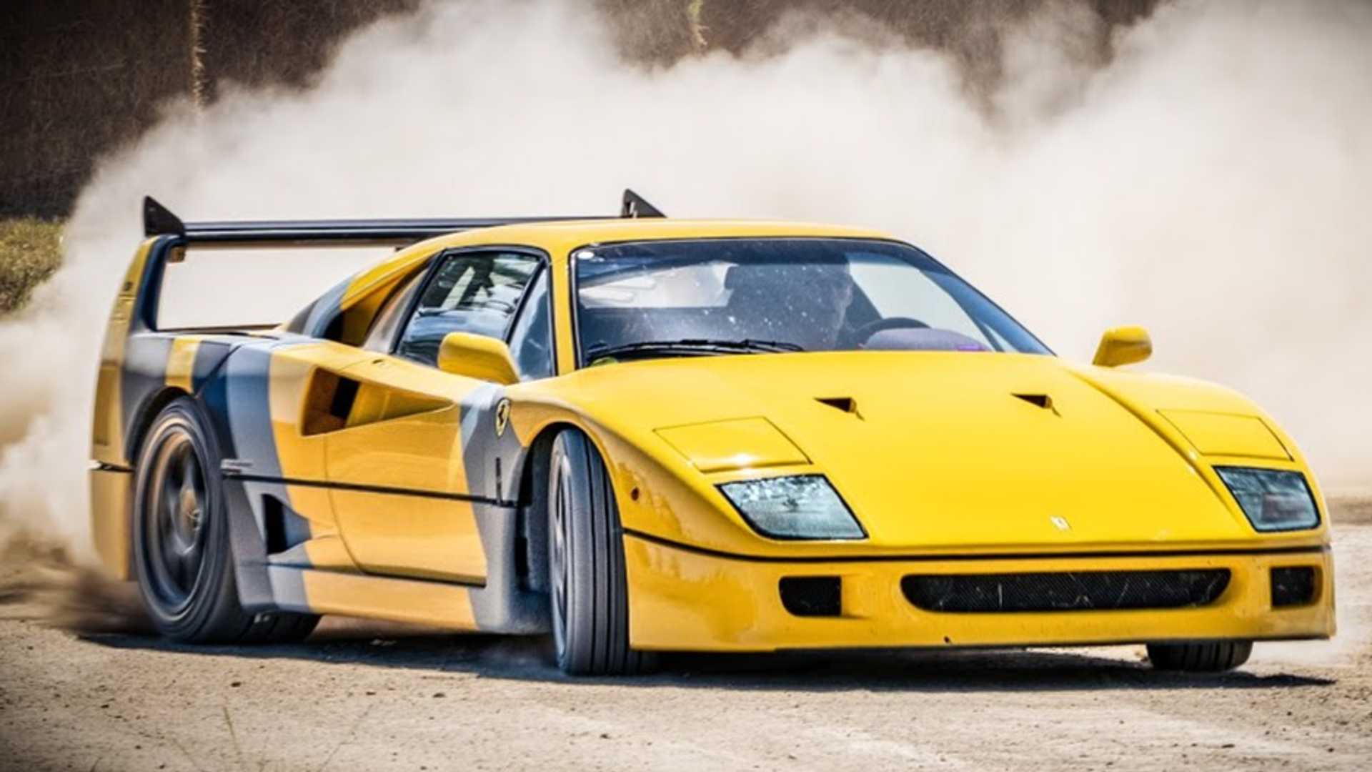 Ferrari F40 Trashed Around A Dirt Course Looks Like A Real Hoot