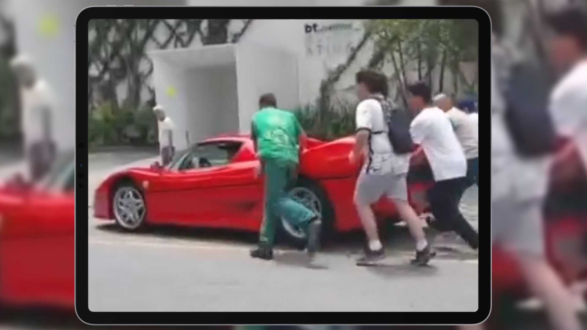 Ferrari F50 Needs A Push Start To Get Its V12 Engine Running