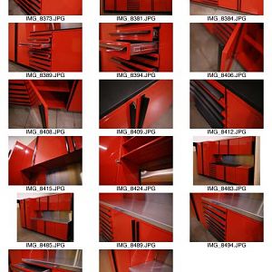 These pictures show FORGED Cabinets, designed by Vault, with black anodized full-length solid metal handles.