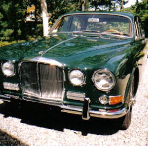 1967 4-speed manual with overdrive Jaguar 420...has a newer XJ6 4.2L engine after we blew out the original one in the Vanderbilt Races Time Trials.  T