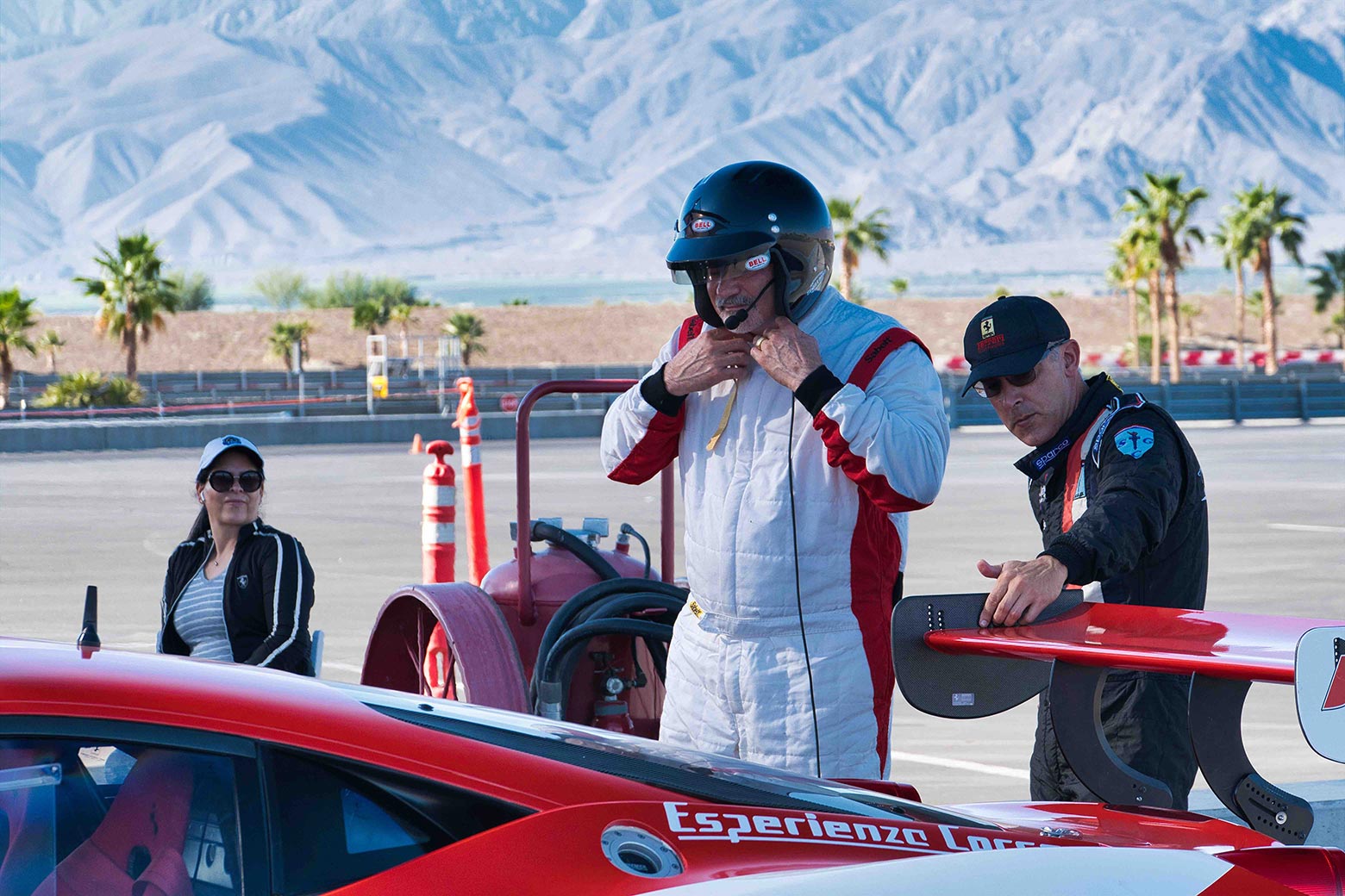 Driver Putting Helmet On